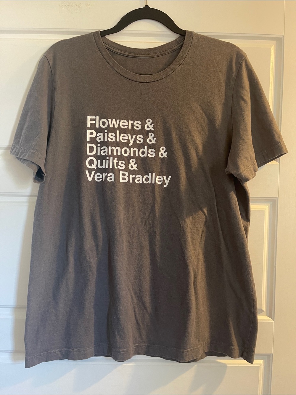 Vera Bradley Gray Tee with White Text Graphic